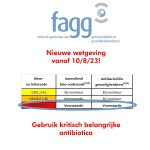 Nieuwe wetgeving omtrent gebruik kritische antibiotica vanaf 10 augustus.